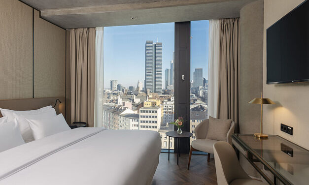 Das NH Collection Frankfurt Spin Tower eröffnet im Frühjahr 2023 in einem neuen Hochhaus in der Mainmetropole – mit tollem Ausblick für die Gäste. | Bild: NH Hotels
