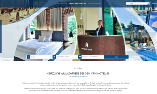 Screenshot neue Website CPH Hotels | Foto: SmartHost