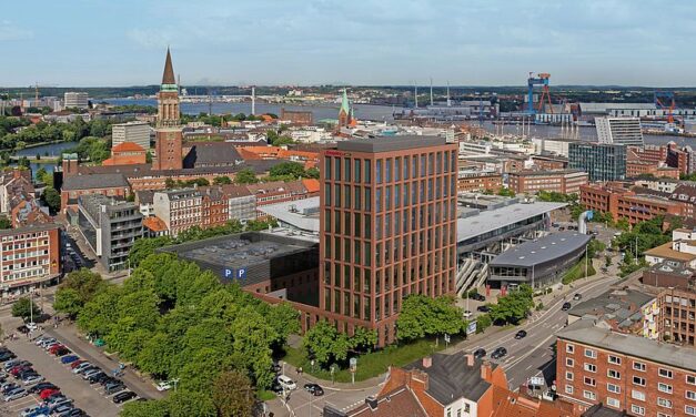 Nordwestliche Perspektive auf das neue Hampton by Hilton, Visualisierung: MPP Meding Plan + Projekt GmbH