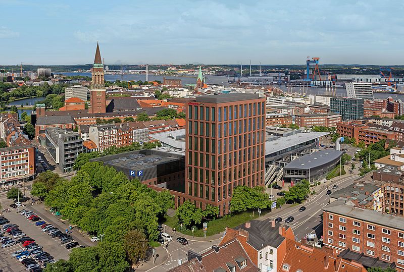 Nordwestliche Perspektive auf das neue Hampton by Hilton, Visualisierung: MPP Meding Plan + Projekt GmbH Nordwestliche Perspektive auf das neue Hampton by Hilton, Visualisierung: MPP Meding Plan + Projekt GmbH
