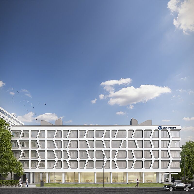 Im September 2021 ist die Eröffnung des neuen Best Western Hotel Arabellapark München mit 220 Zimmern geplant. Visualisierung: ©CSMM – architecture matters Im September 2021 ist die Eröffnung des neuen Best Western Hotel Arabellapark München mit 220 Zimmern geplant. Visualisierung: ©CSMM – architecture matters