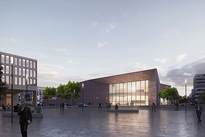 So wird das Heidelberg Congress Center nach seiner Fertigstellung aussehen. Abbildung: Degelo Architekten Basel