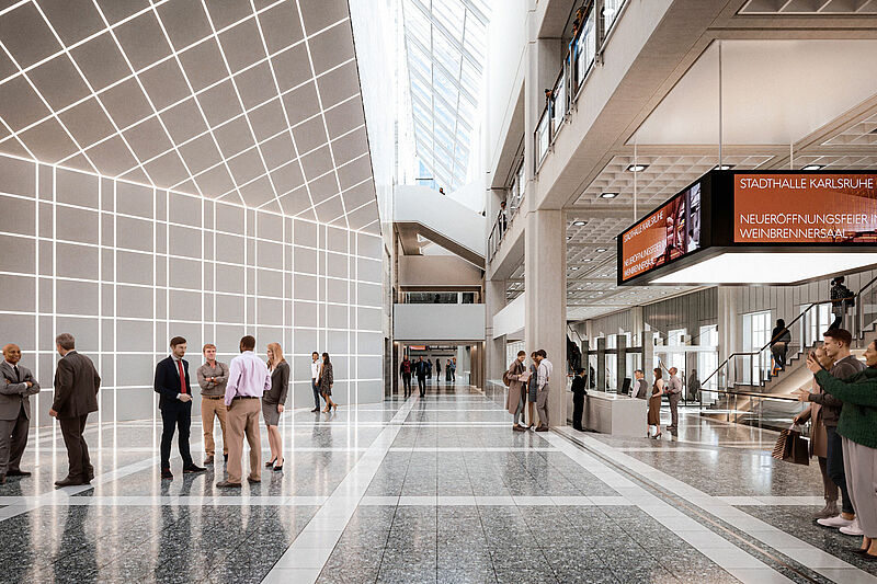 Bis Mitte 2025 soll die Stadthalle Karlsruhe wieder voll einsatzfähig sein |  Foto: Messe Karlsruhe/SSP AG