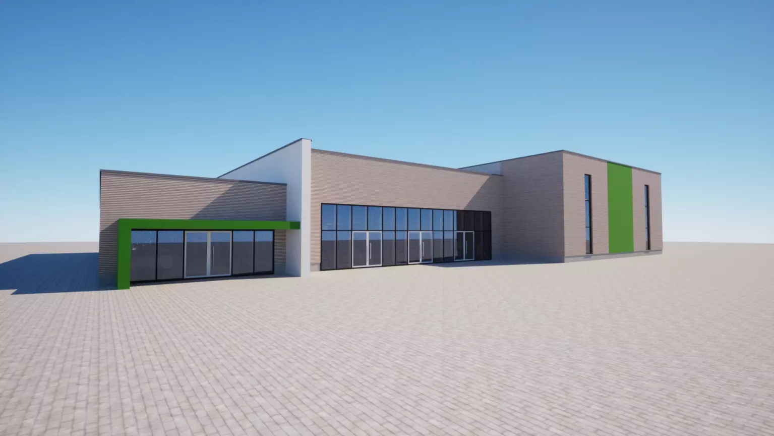 RPH_ RhönArena_Multifunktionshalle_Presse entsteht bis März 2024 die Multifunktionshalle RhönArena. Die Eventlocation bietet bis zu 400 Personen Platz. Rendering: Architekturbüro Raumplan3 / Achim Wüst